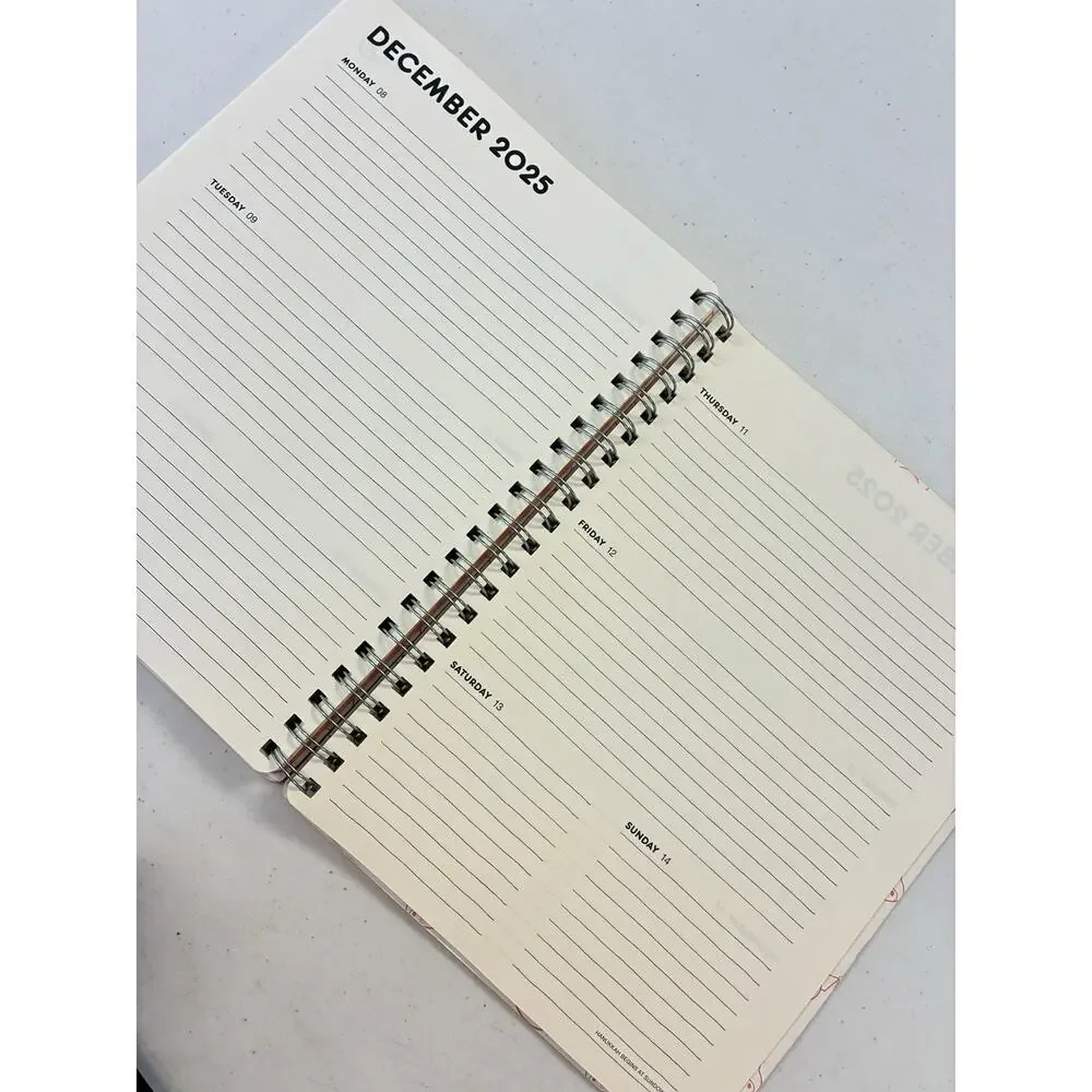 Hello Kitty 2025 Planner Monthly Weekly Layouts Notes Pages 8.5x11 Spiral Pink